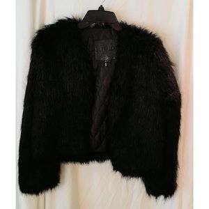 Black Faux Fur cropped jacket/coat